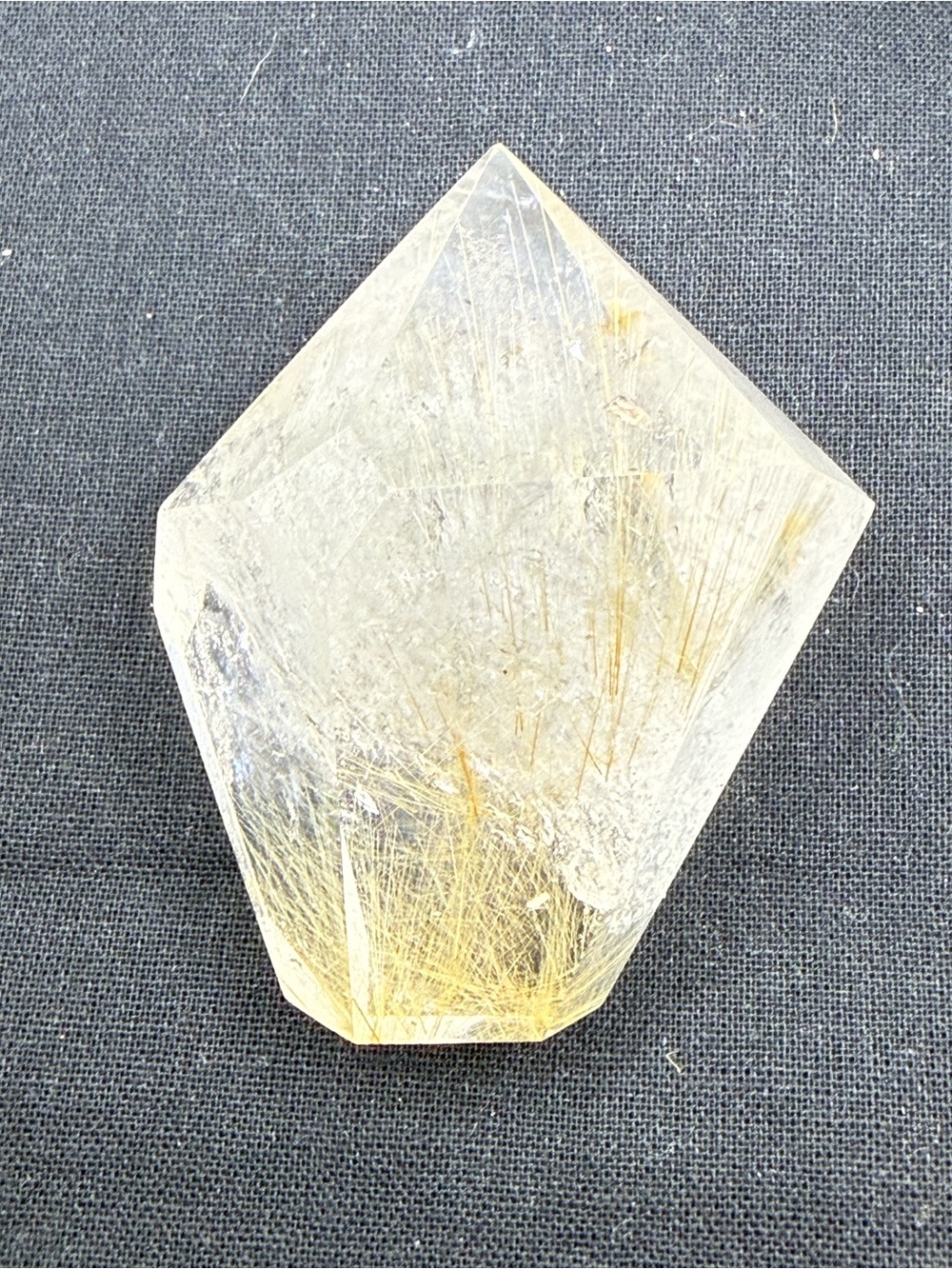 Golden Rutilated Quartz Crystal Point - Picture 8 of 9